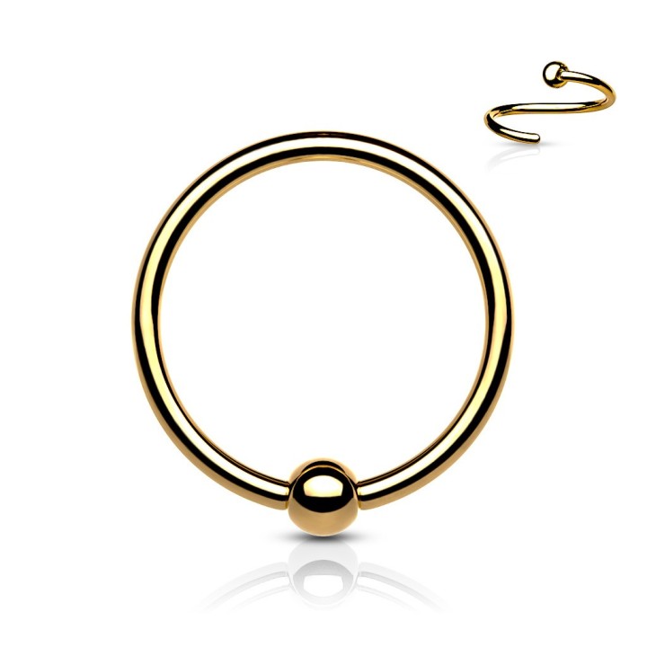 Anneau Captif Nez Cartilage Titane ASTM F136 Doré PVD – 0,8 et 1 mm | Piercing Street