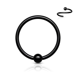 Anneau Captif Nez Cartilage Titane ASTM F136 Noir PVD – 0,8 et 1 mm | Piercing Street