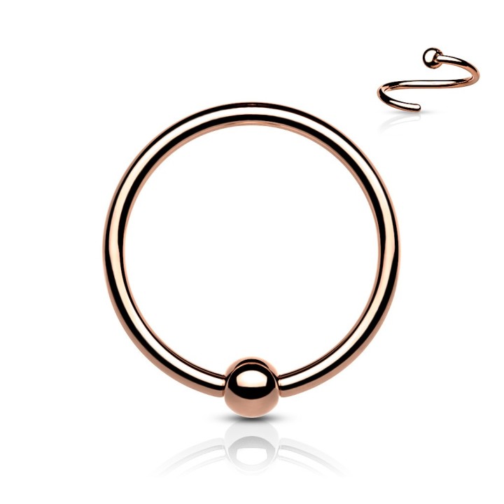Anneau Captif Nez Cartilage Titane ASTM F136 Rose Gold PVD – 0,8 et 1 mm | Piercing Street