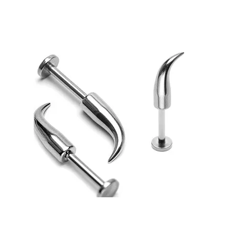 Piercing labret spike courbé