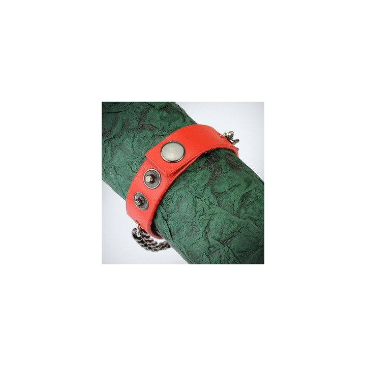 Bracelet cuir rouge cadenas coeur