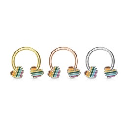 Piercing Fer à Cheval Cœur Arc-en-Ciel - Daith, Septum | Piercing Street