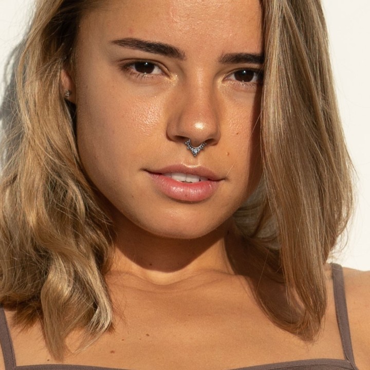 Piercing Septum Clicker Titane ASTM F136 Style Tribal Billes & Cristaux – 8 et 10 mm | Piercing Street