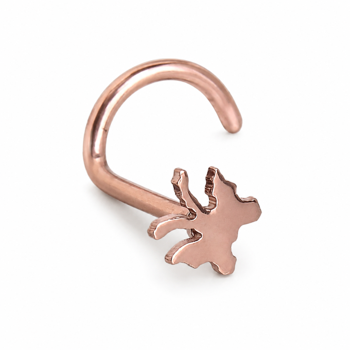 Piercing nez or rose papillon