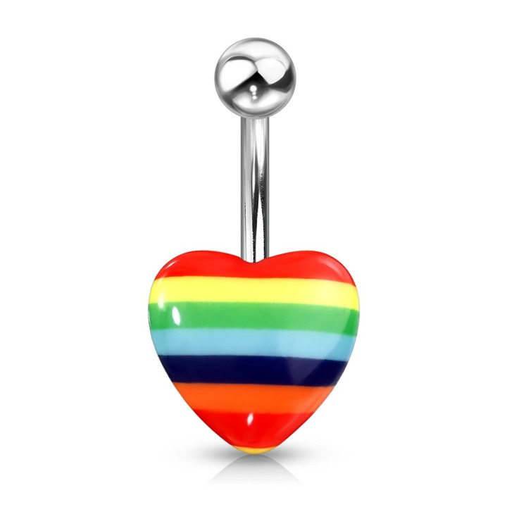 Piercing nombril coeur gay pride