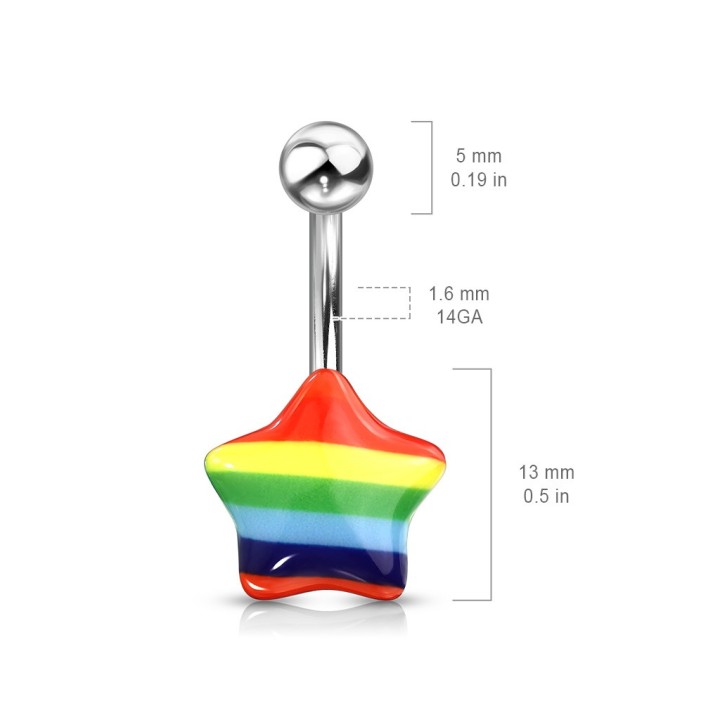 Piercing nombril étoile gay pride