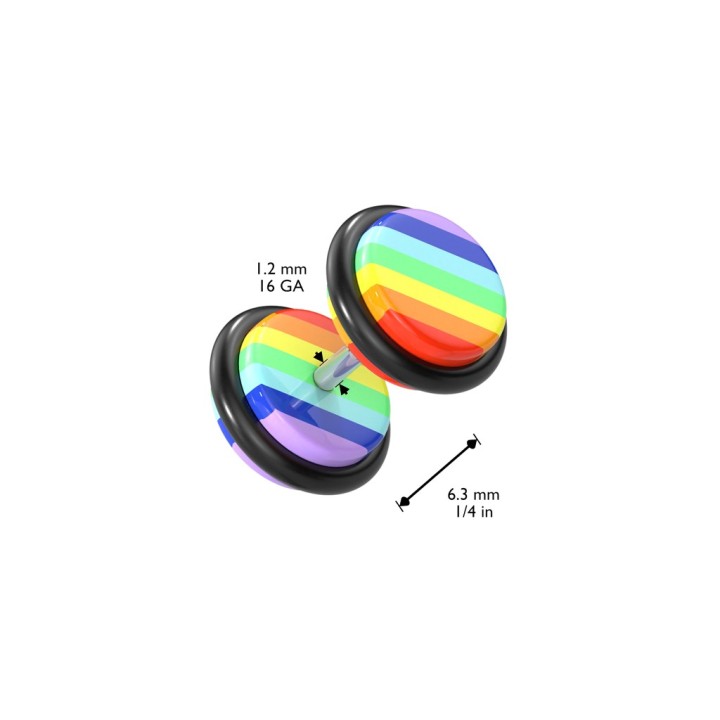 Faux Piercing Plug Gay Pride