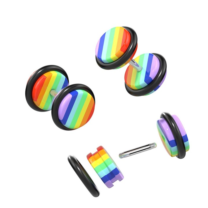 Faux Piercing Plug Gay Pride