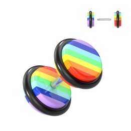 Faux Piercing Plug Gay Pride