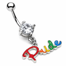 Piercing nombril Pride avec strass – Bijou arc-en-ciel symbolique