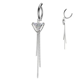 Piercing Nombril Anneau Clicker Zircon Triangle & Triple Chaîne | Piercing Street