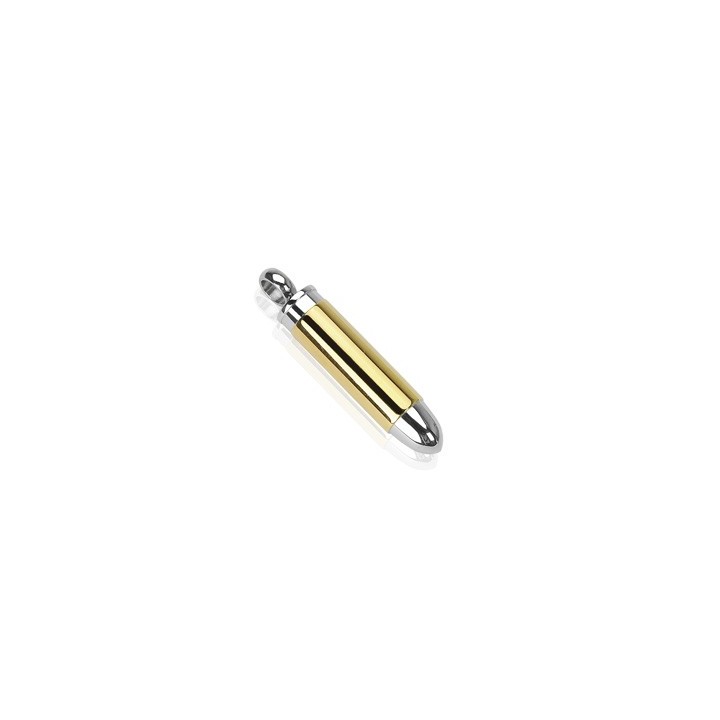 Pendentif homme balle revolver dorée