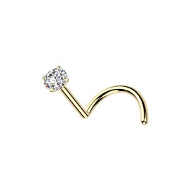 Piercing Nez Titane ASTM F136 Doré 24K PVD – Moissanite Ronde D Color VVS | Piercing Street