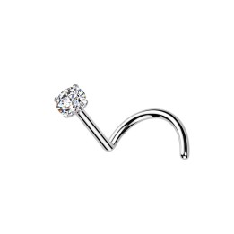 Piercing Nez Titane ASTM F136 Argenté – Moissanite Ronde D Color VVS | Piercing Street