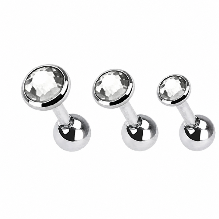 Lot de 3 piercing hélix strass blanc