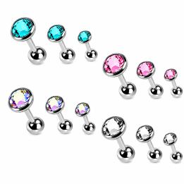 Lot de 3 piercing hélix strass