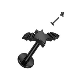 Piercing Oreille Labret Titane ASTM F136 Noir PVD – Chauve-Souris | Piercing Street