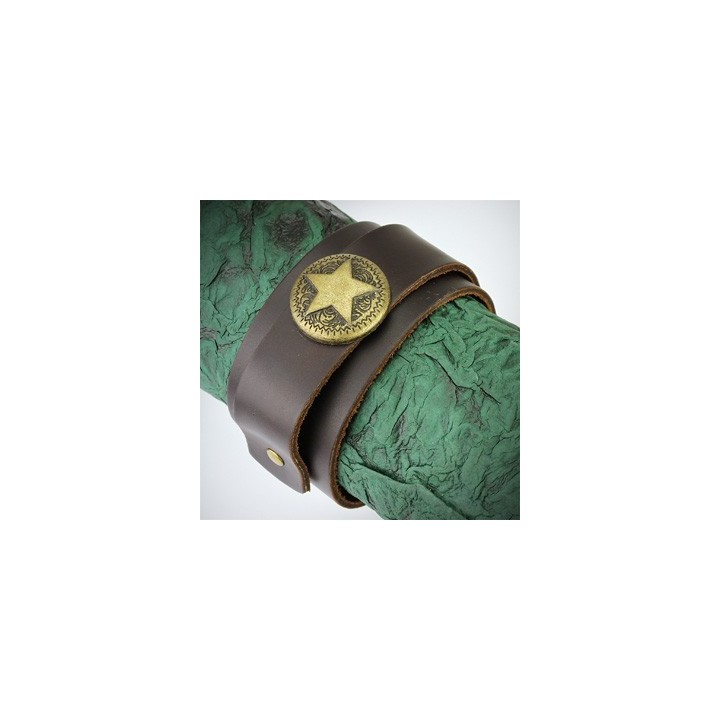 Bracelet homme cuir marron médaillon