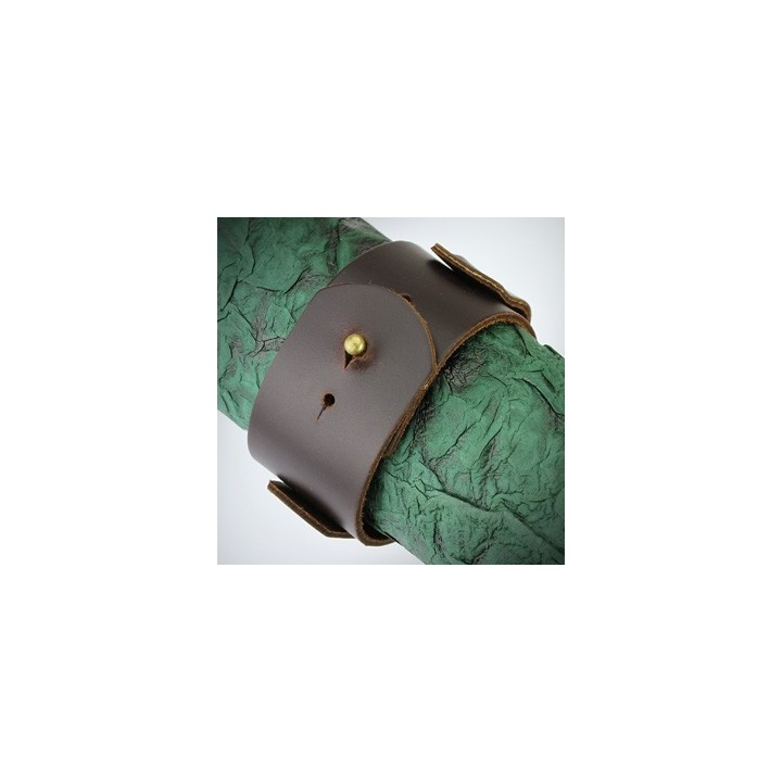 Bracelet homme cuir marron médaillon