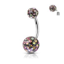 Piercing Nombril Acier 316L Cristaux Ferido Vitrail | Piercing Street