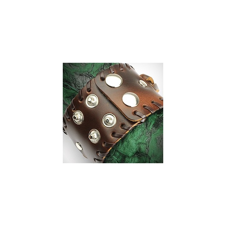 Bracelet homme cuir marron large