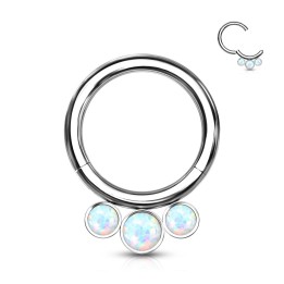 Anneau clicker titane opales blanches | Septum & Daith