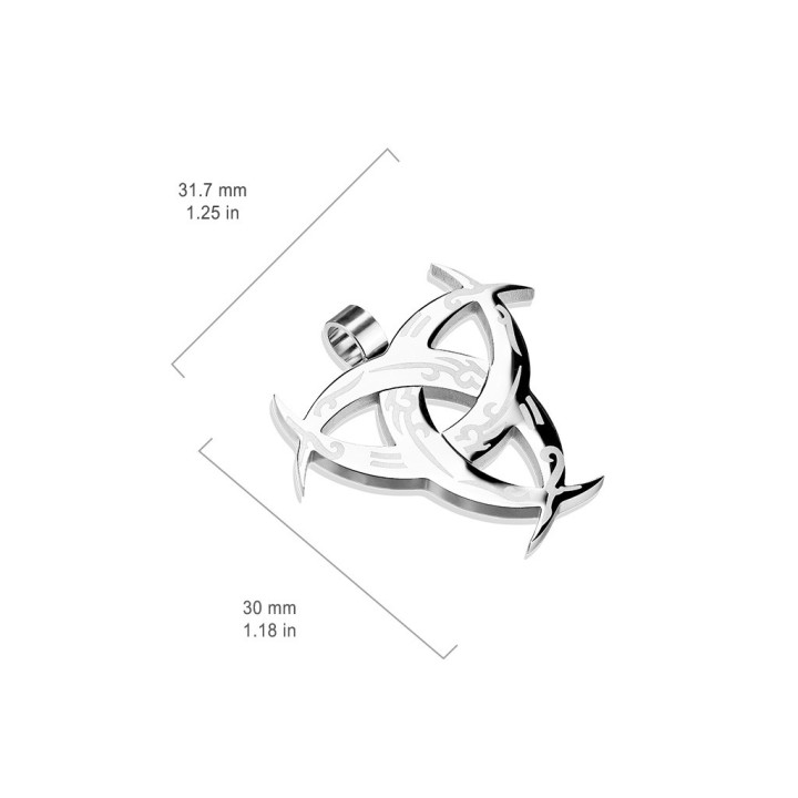 Dimensions du pendentif tribal pour hommes en acier inoxydable