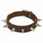 Bracelet cuir marron multi spikes