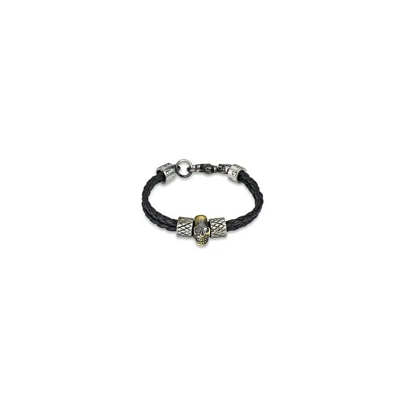 Bracelet homme cuir tête de mort Bracelet homme cuir tête de mort