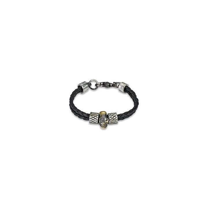 Bracelet homme cuir tête de mort