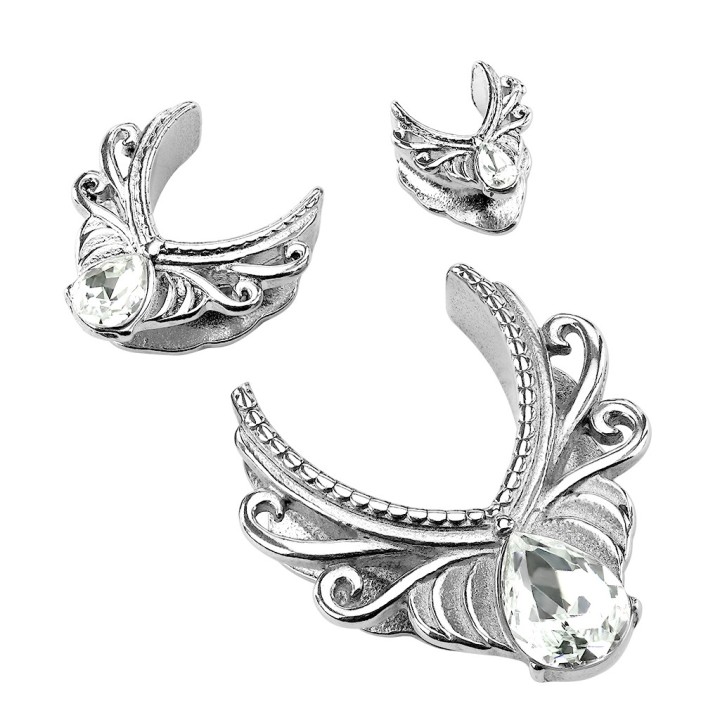 Ear spreader en acier chirurgical motif filigrane floral - autres vues