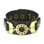 Bracelet cuir noir ceinture vintage
