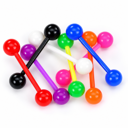 Lot de 8 piercing langue Bioflex boules colorées