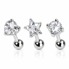 Lot de 3 piercing cartilage pierre claire