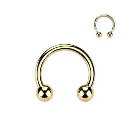 Piercing Fer à Cheval Titane ASTM F136 Doré 24K PVD – Vissage Interne | Piercing Street