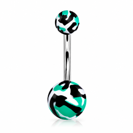 Piercing nombril acrylique camouflage