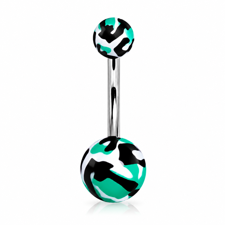 Piercing nombril acrylique camouflage