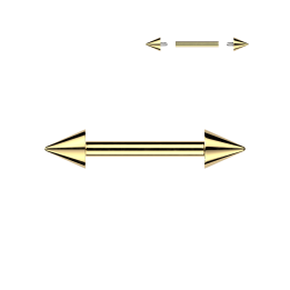 Piercing Téton Barbell Titane ASTM F136 Doré PVD – Embouts Pointe Conique | Piercing Street
