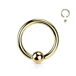 Anneau à Bille Captive Titane ASTM F136 Doré PVD – Hélix & Cartilage | Piercing Street