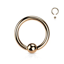 Anneau à Bille Captive Titane ASTM F136 Rose Gold PVD – Hélix & Cartilage | Piercing Street