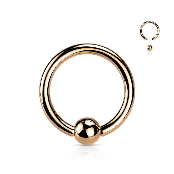 Anneau à Bille Captive Titane ASTM F136 Rose Gold PVD – Hélix & Cartilage | Piercing Street