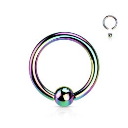 Anneau à Bille Captive Titane ASTM F136 Arc-en-Ciel – Hélix & Cartilage | Piercing Street