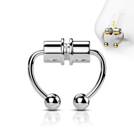 Faux Piercing Septum Magnétique Acier Argenté – Fer à Cheval Sans Perçage | Piercing Street