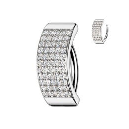 Piercing Nombril Anneau Clicker Argenté – 5 Rangées de Zircons Blancs | Piercing Street