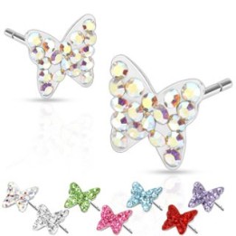 Paire boucles d'oreille papillon