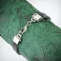Bracelet cuir noir cercle acier Bracelet cuir noir cercle acier