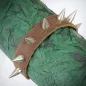 Bracelet cuir marron multi spikes