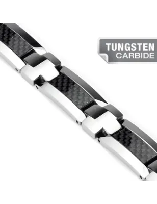 Bracelet Bio-Magnetic Tungstène avec Fibre de Carbone