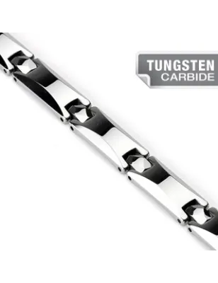 Bracelet Bio-Magnetic Tungstène Facettes Courbes