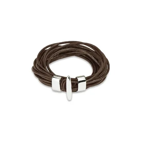 Bracelet cuir marron multiples cordes